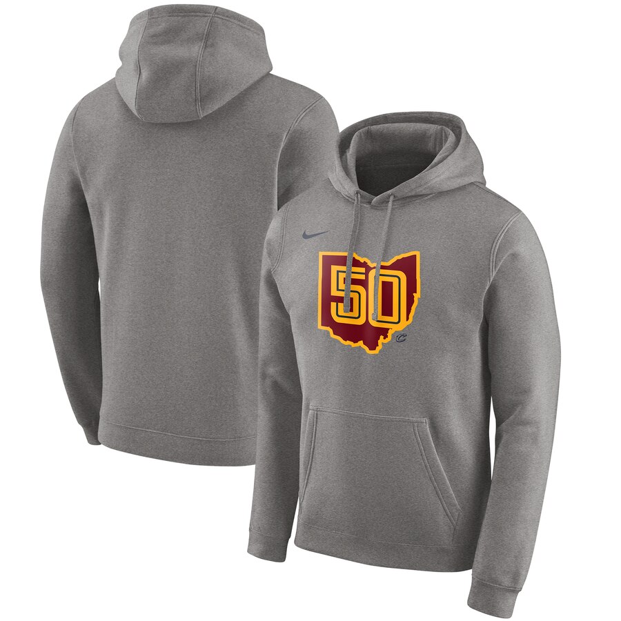 NBA Cleveland Cavaliers Nike 201920 City Edition Club Pullover Hoodie Heather Gray->cleveland cavaliers->NBA Jersey